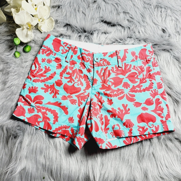 Lilly Pulitzer The Callhan Short Blue and Orange Print - Picture 1 of 5